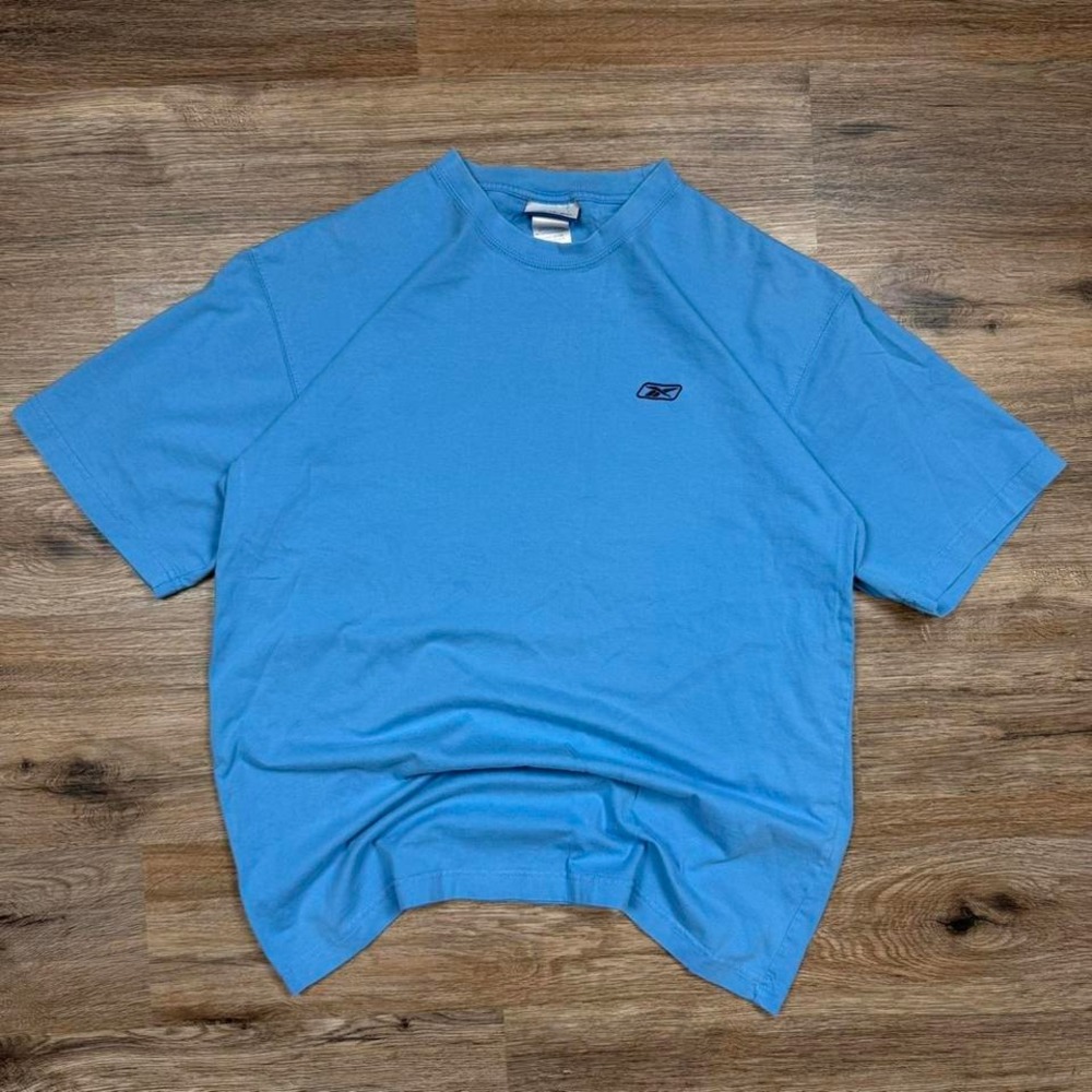 Vintage 90s‎ bright baby blue reebok oversized boxy thick blank tee